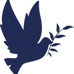 Pictogramme d'une colombe de couleur bleue représentant les pompes funèbres